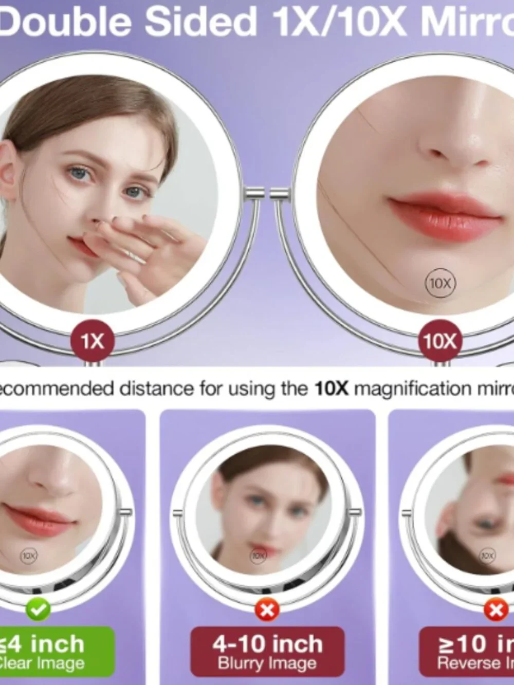 ✨ Brand new 9” LED Wall-Mounted Makeup Mirror – Lighted + 10X Magnification ✨